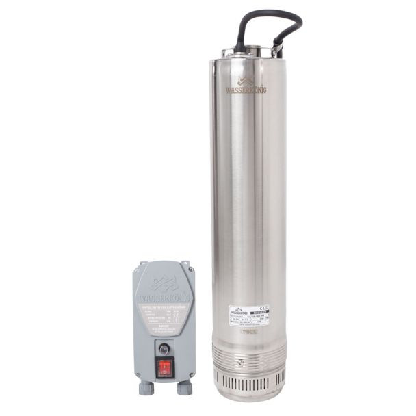 Pompa submersibila centrifugala multietajata Wasserkonig SI83110/5, diametru 5", putere 1900 W, debit 6600 l/h, inaltime refulare 83 m