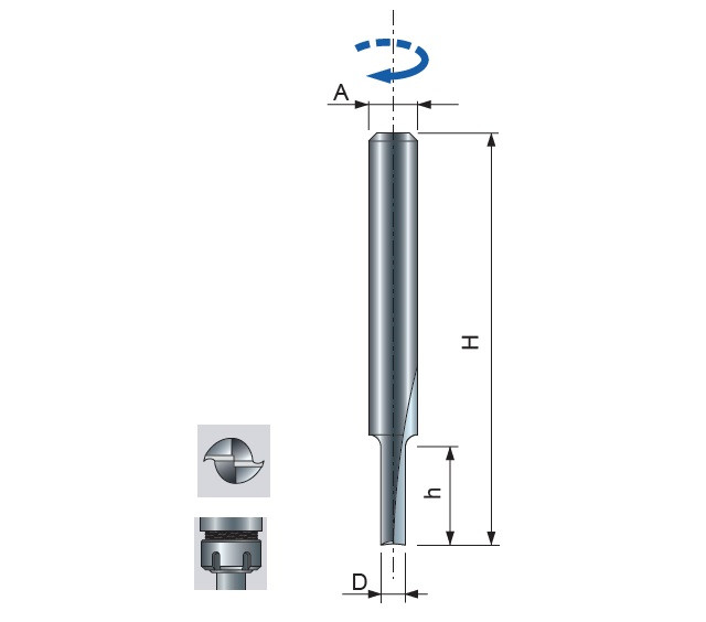 R006M- Freza din carbura solida, cu doua muchii drepte, coada 6 mm, DIM 3 - R006M03006
