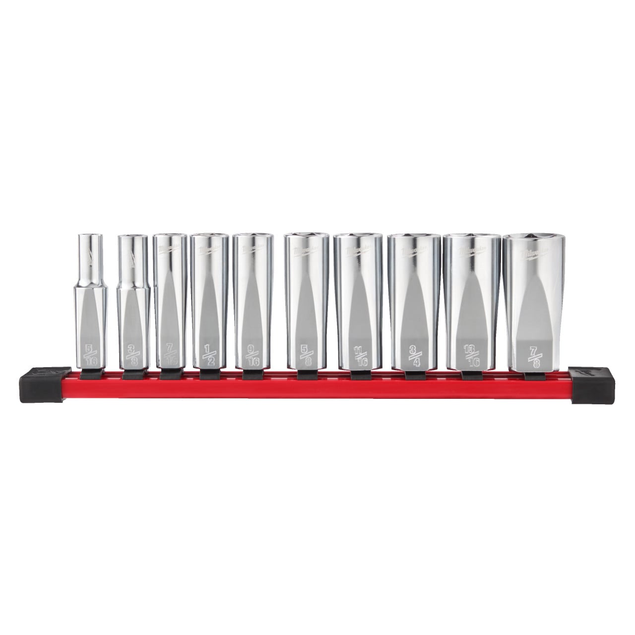 Set 10 bucăți chei tubulare lungi cromate 3/8˝ sistem imperial