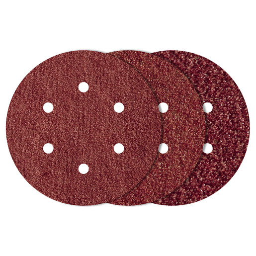 Set 12 foi abrazive Wolfcraft 1838000, prindere velcro, pentru lemn si metal, D 150 mm, P60/120/240