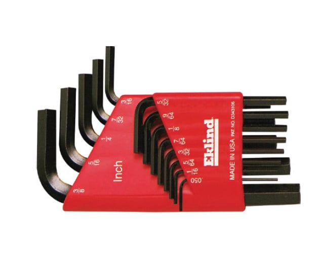 Set 13 chei locas hexagonal scurte in suport de plastic EKLIND 050''-3/8''