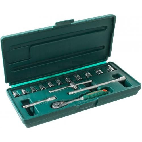 Set 15 piese Jonnesway tubulare si accesorii 1/4" 4-14 mm, cutie plastic