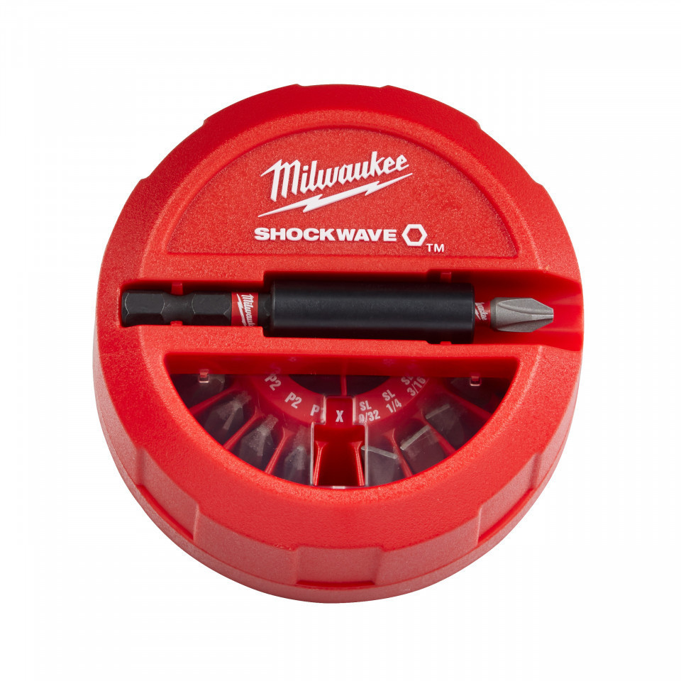 Set 15 piese Milwaukee SHOCKWAVE™ IMPACT DUTY biți înșurubare, suport magnetic