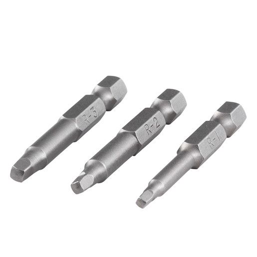 Set 3 biti siguranta Square Plus Wolfcraft 1266000, 1-2-3, lungime 50 mm