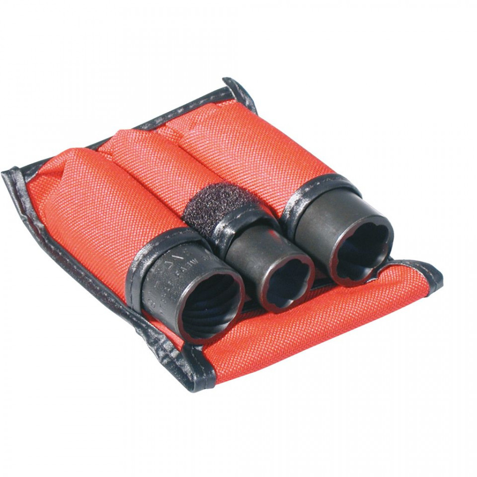 Set 3 piese tubulare de impact cu profil spiralat, KS TOOLS, 1/2", 17-21mm