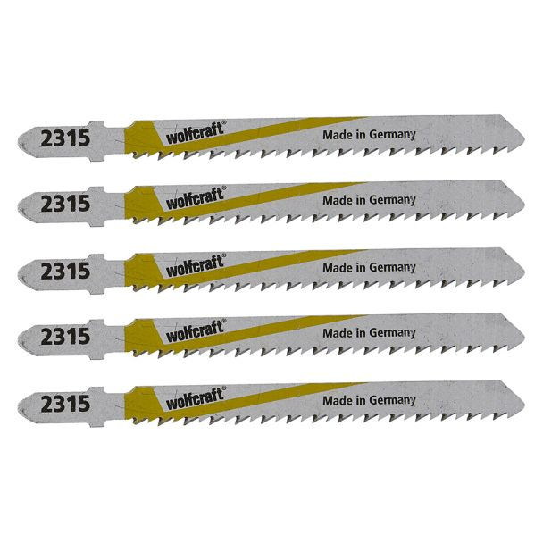 Set 5 panze pentru fierastrau pendular Wolfcraft 2365000, prindere in T, pentru lemn, adancime taiere 40 mm