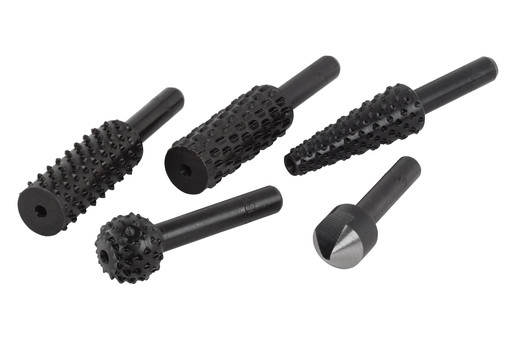 Set 5 scule pentru frezare si zencuire Wolfcraft 2540000, tija prindere cilindrica 6.35 mm