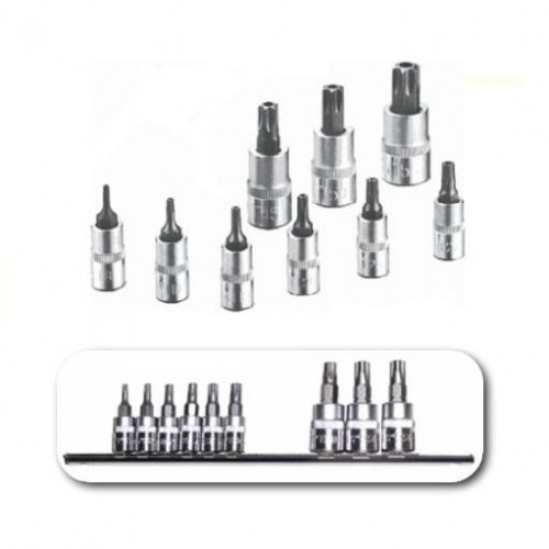 Set 9 piese cap cheie torx Jonnesway 1/4"-3/8" TS10-TS50
