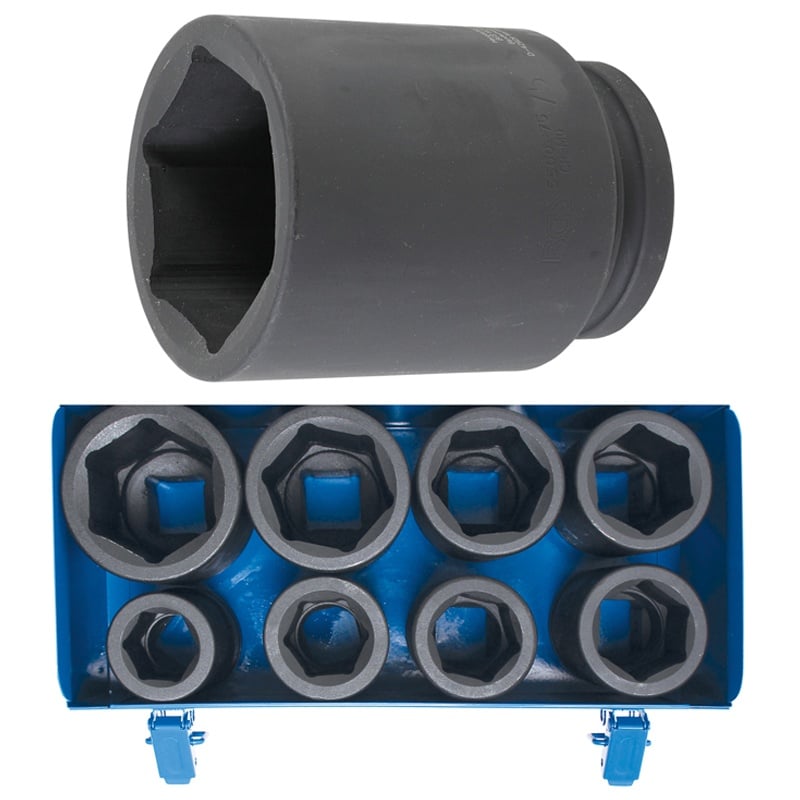 Set chei de impact lungi 27-50 mm, 1", 8 piese