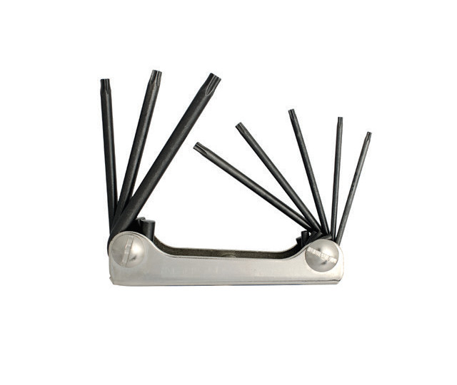 Set de 8 chei locas hexagonal cu profil TX tip briceag metalic Unior TX9-TX40