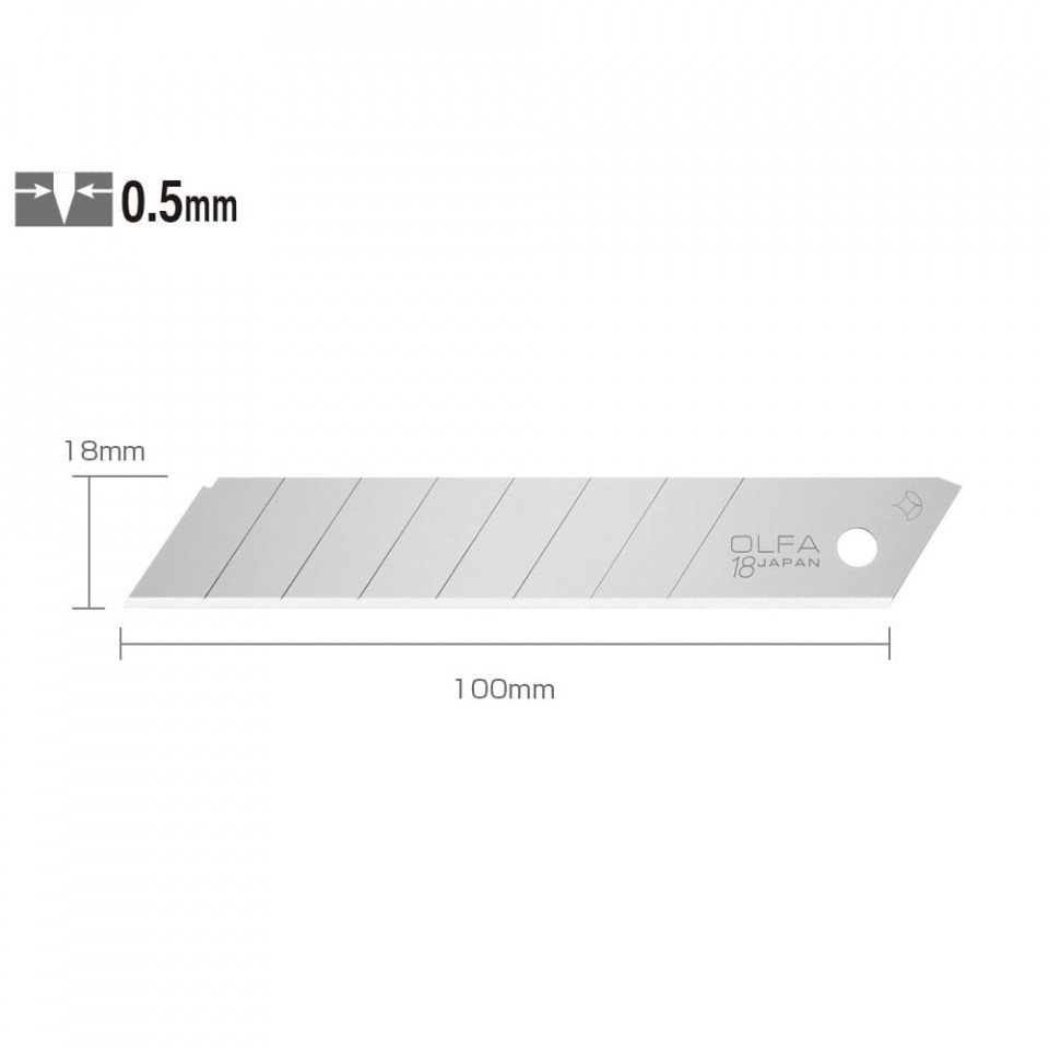 Set LB-10 - lame japoneze de 18 mm, 10 bucati, Olfa