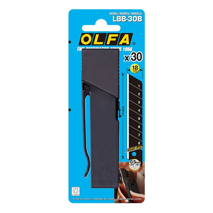 Set LBB-30B - lame japoneze negre de 18 mm, 30 bucati, Olfa