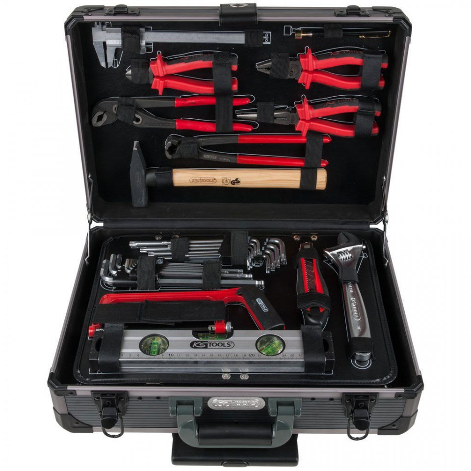 Troler cu scule universale, 1/4" + 1/2", 130 piese