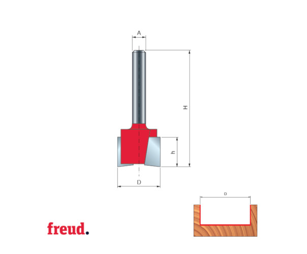 16- Freza cu coada, cilindrico frontala, pentru mortezat, placata CMS Z=2, DIM 19 - 16-10408P