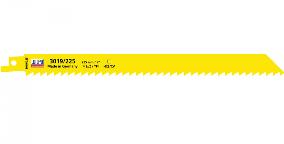 3019/225 Panza HCS/CV pentru fierastrau sabie pentru lemn / 5 bucati, DIM 225 x 19 x 1.05 mm