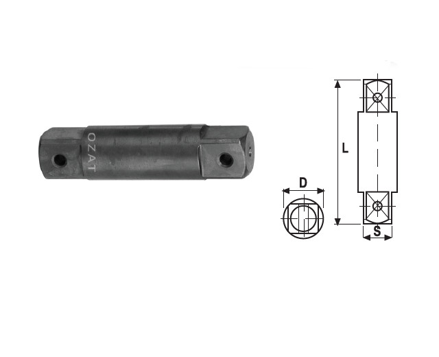 Adaptor de impact tata-tata OZAT 3/4", PATRAT 3/4" L177mm