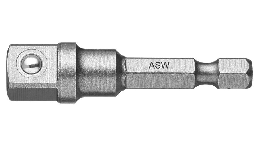 Adaptor hexagon exterior ASW 1/4”- patrat exterior 1/4", 50 mm
