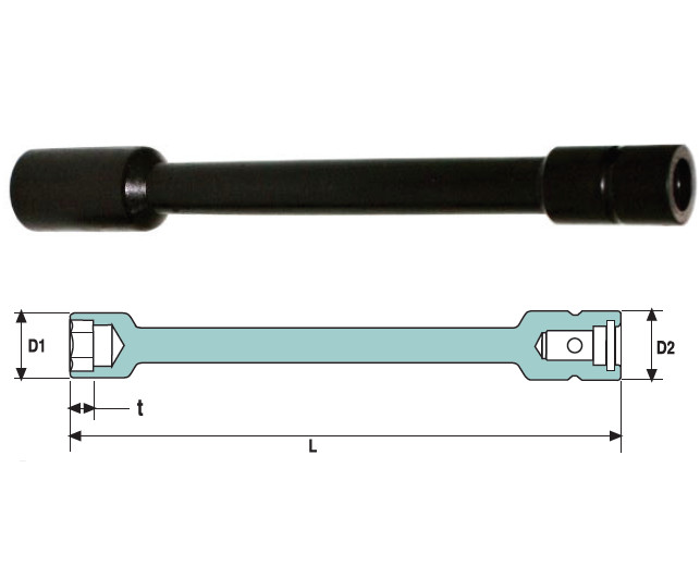 Cap cheie tubulara de impact cu nivel de vibratii scazut OZAT "LOV" 3/8" 15mm L200mm