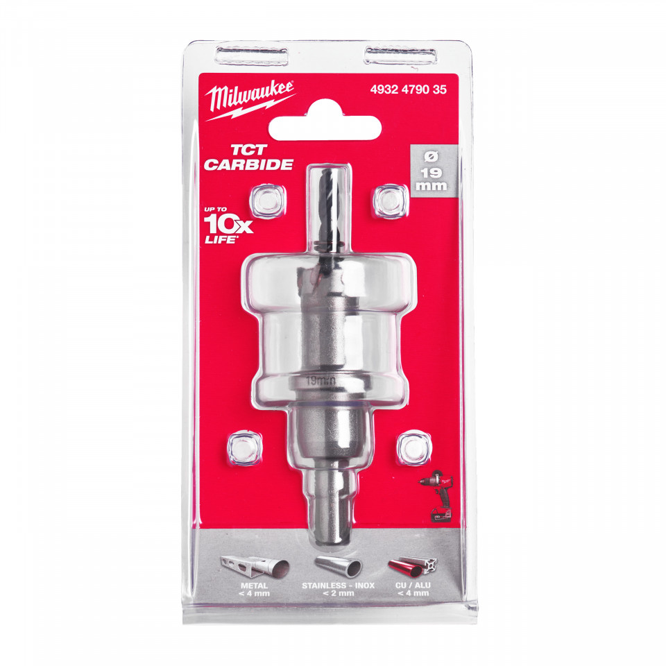 Carote oțel inoxidabil TCT 19 mm