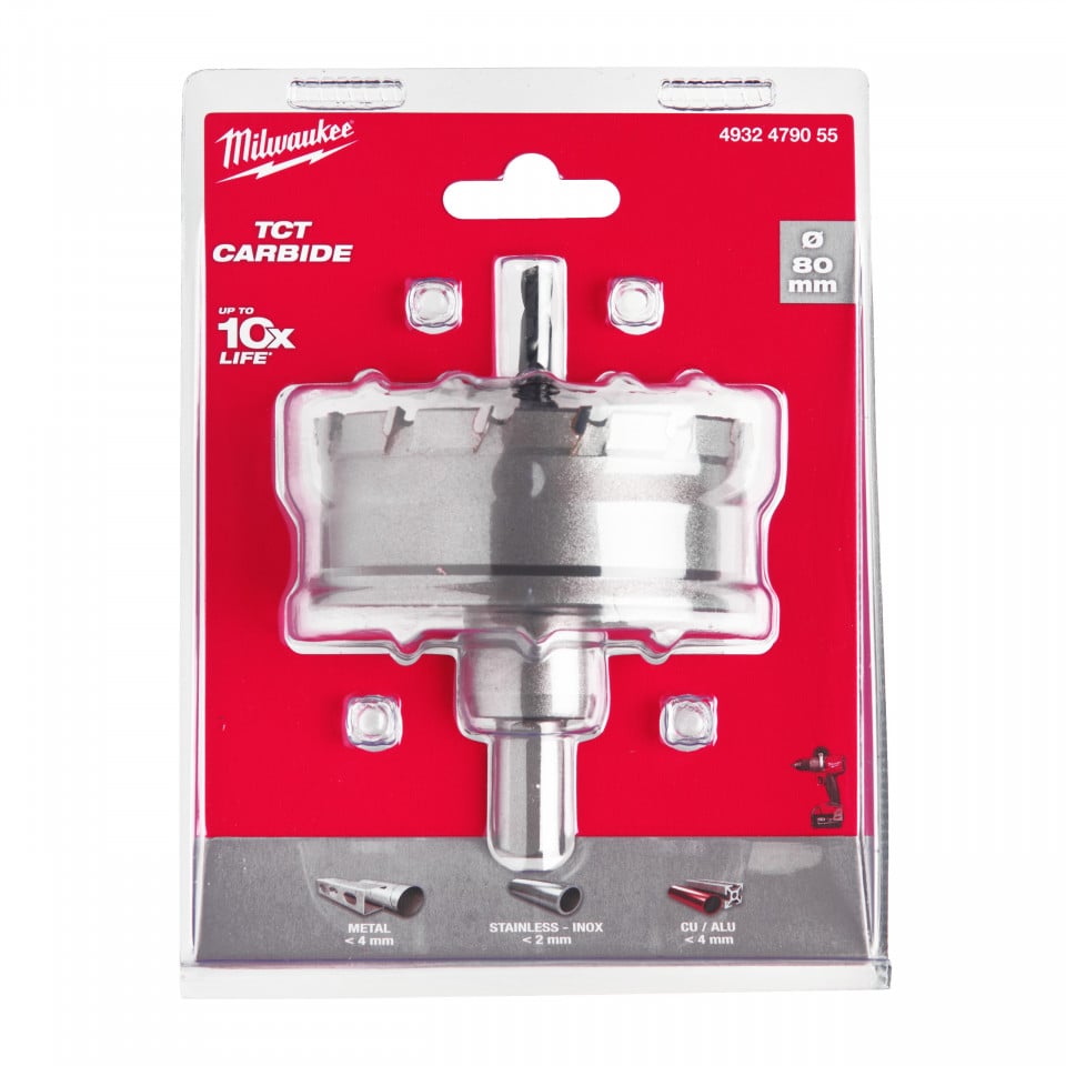 Carote oțel inoxidabil TCT 80 mm