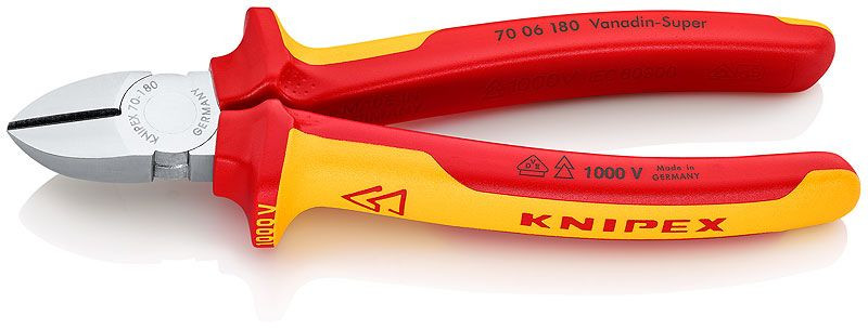 Cleste sfic, cromat, izolata la 1000 V, KNIPEX, 180 mm
