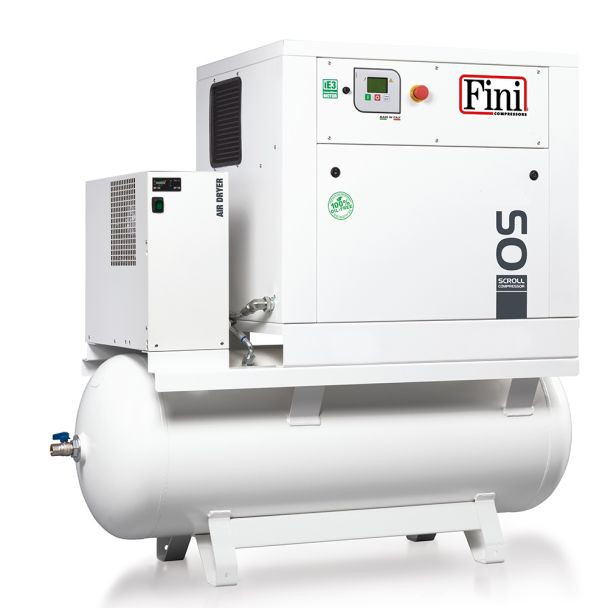 Compresor aer Fini OS 7.5-10-270 ES, butelie aer 270 l, 7.5 kW, 10 bar, 650 l/min aer refulat, uscator incorporat