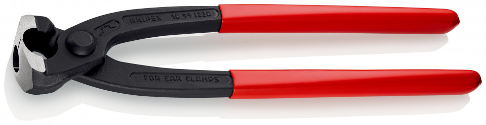 KNIPEX 10 99 I220 Cleşti pentru cleme de prindere cu urechi acoperite cu plastic vopsit negru 220 mm
