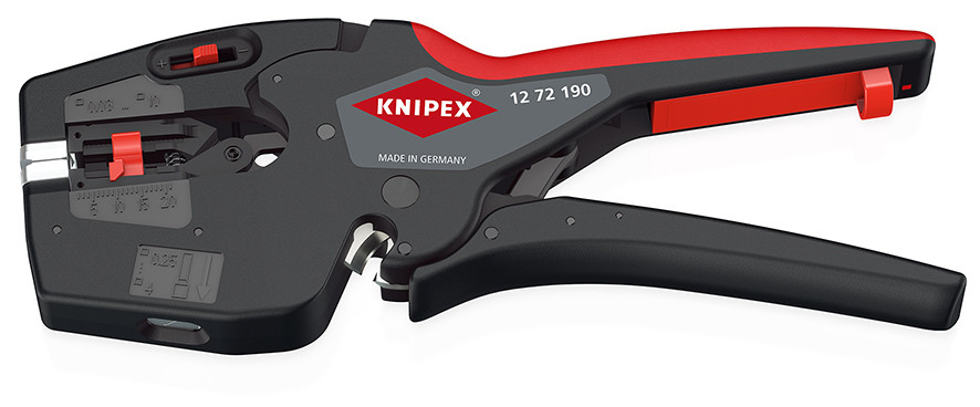 KNIPEX 12 72 190 NexStrip 190 mm, dezizolare: 0.03 - 10 mm² / 32 - 8 AWG; sertizare: 0.25 - 4 mm² / 2 x 2.5 mm²