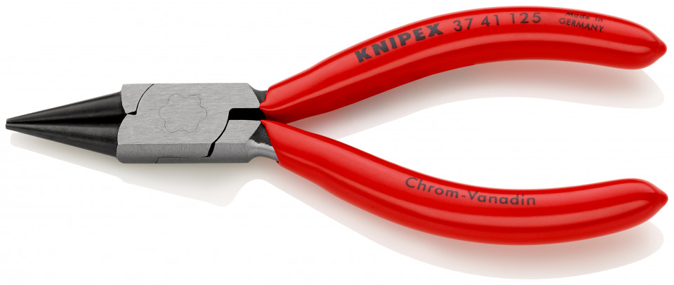 KNIPEX 37 41 125 Clește de prindere pentru mecanică fină acoperite cu plastic vopsit negru 125 mm
