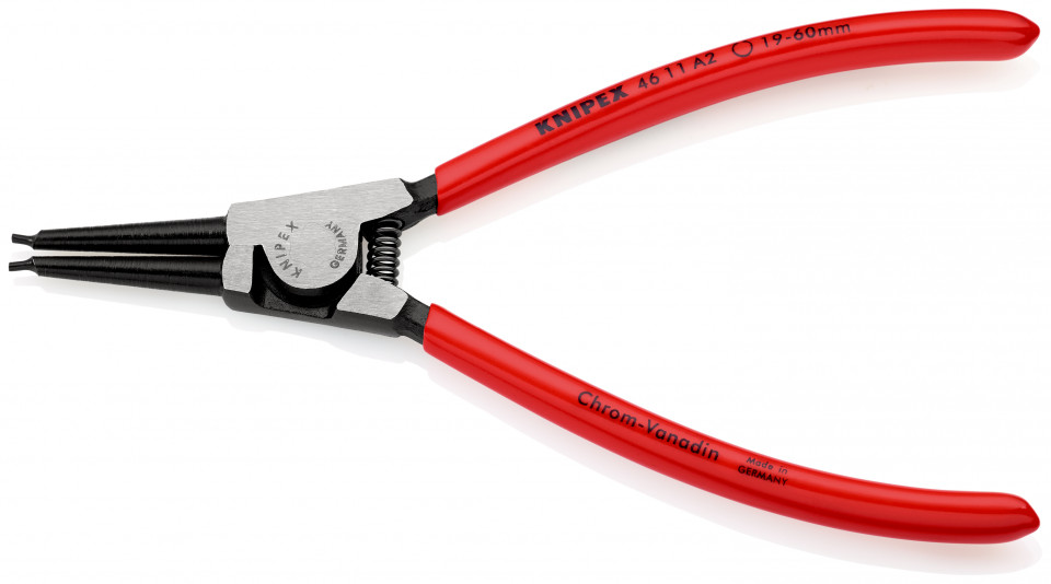 KNIPEX 46 11 A2 clește pentru inele de siguranță pentru inele exterioare pe axuri acoperite cu plastic vopsit negru 180 mm