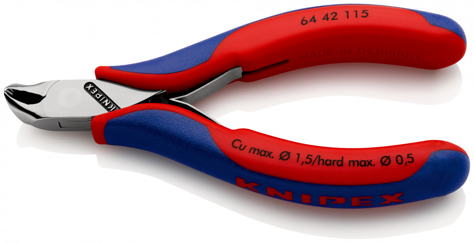 KNIPEX 64 42 115 Tăietor frontal pentru instalații electronice cu manşoane multicomponent 115 mm