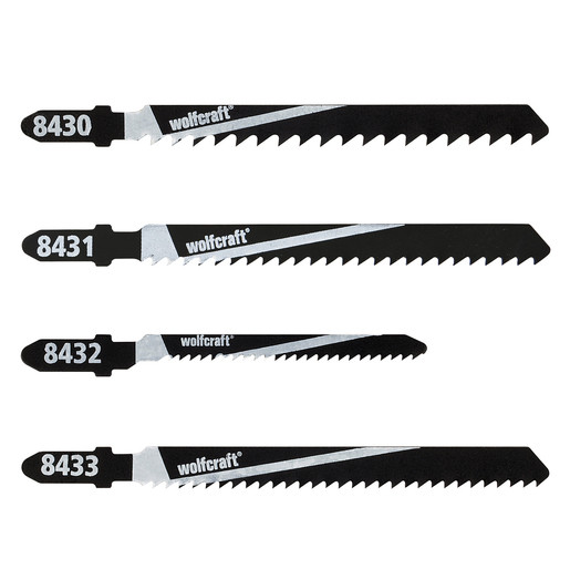 Set 10 panze pentru fierastrau pendular Wolfcraft 8430000, prindere in T, pentru lemn, adancimi de taiere 15 / 30 / 40 / 50 mm