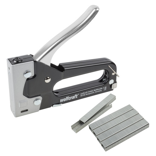 Set capsator manual tacocraft 6 + 1000 capse Wolfcraft 7090000, capse tip 053 de la 4 - 10 mm, carcasa metal