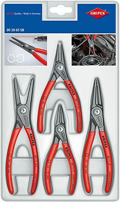 Set Cleşti Knipex de precizie pentru inele siguranţă, in cutie de plastic, 4 piese