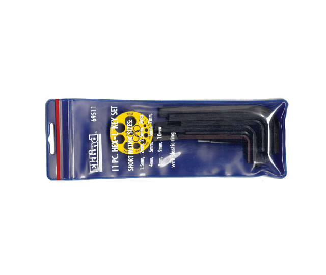 Set de 10 chei locas hexagonal si inel suport in husa de plastic EKLIND 1,5-10 mm