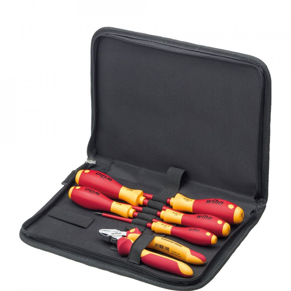 Set electricieni de 5 șurubelnițe WIHA SoftFinish VDE și clește sfic