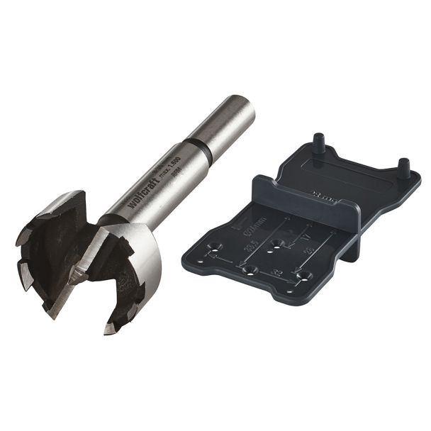 Set pentru realizarea gaurilor pentru balamale Wolfcraft 8728000, 35X90 mm, tija cilindrica 10 mm