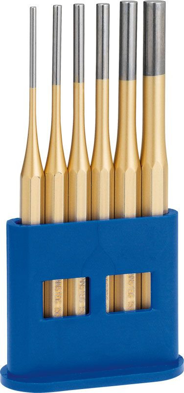 Set standard de dornuri cilindrice Rennsteig în stand de plastic, 6 piese