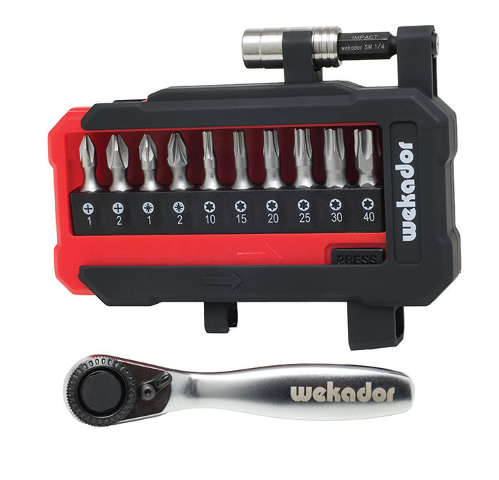 Trusa 12 piese WEKADOR biti si accesorii 1/4"