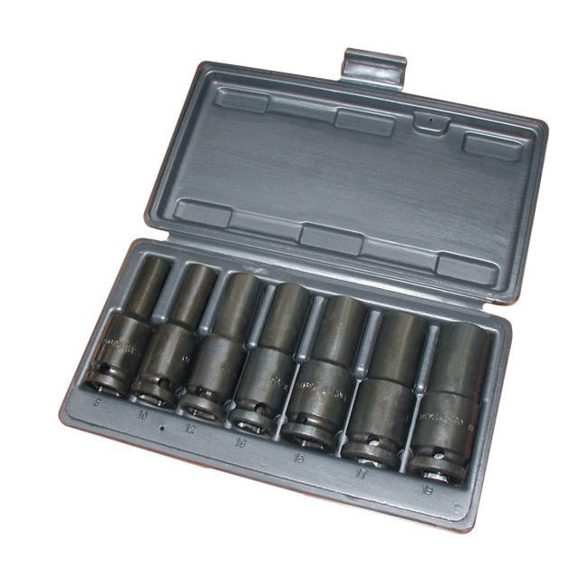 Trusa 7 piese OZAT capete tubulare de impact lungi 1/2" 8-19mm