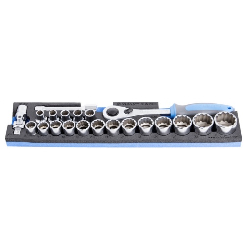 911N12P21 Trusa capete tubulare 1/2” / 21 piese, 10-32 mm