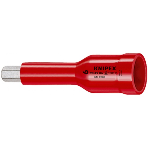Adaos pentru cheie tubulară pentru șuruburi cu contur interior hexagonal cu element rectangular interior Knipex de 1/2" 75 mm