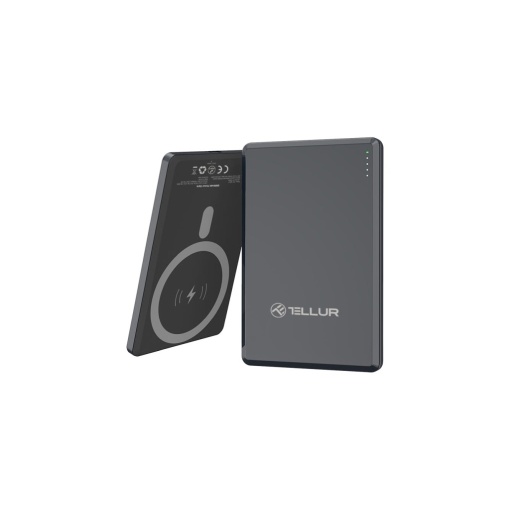 Baterie externă Tellur 5000mAh, PD20W, compatibil MagSafe, gri