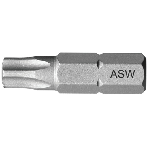 Bit hexagonal ASW 1/4” DIN/ISO 1173 Forma C 6,3 – Profil TORX
