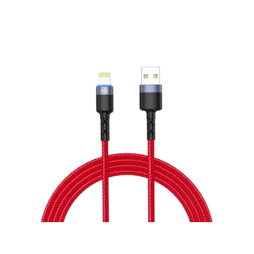 Cablu Tellur Lightning cu LED, 3A, nailon, 1.2m, roșu