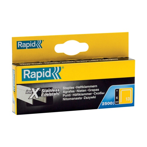 Capse Rapid 13 6 mm sarma subtire din otel inoxidabil, pentru tapiterie, 2500 cutie carton 11830726