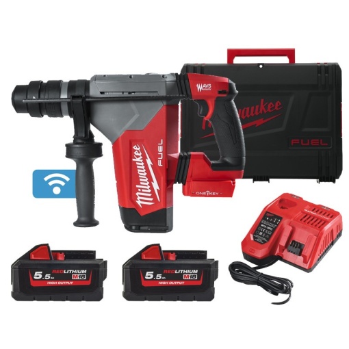 Ciocan rotopercutor SDS-Plus 32 mm cu 4 funcții M18 FUEL™ cu ONE-KEY™ și mandrină FIXTEC™ M18 ONEFHPX-552X, echipat, 2 baterii, incarcator, valiza, 5 jouli