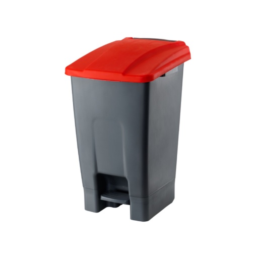 Coș de gunoi reciclare selectivă cu pedală 70 L corp gri capac color