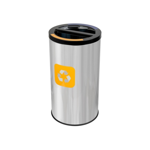 Coș inox colectare selectivă 2 compartimente 2 x 35 L