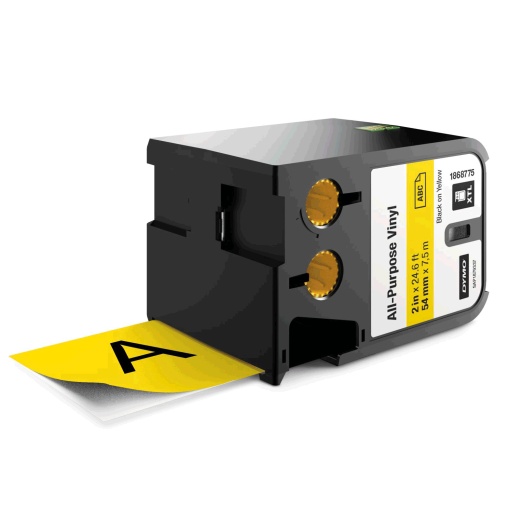 Etichete industriale vinil 54mm x 7m negru galben DYMO XTL 1868775